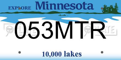 053MTR Minnesota License Plate