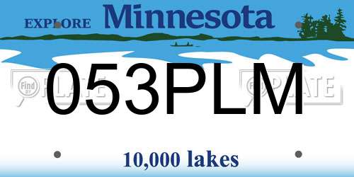 053PLM Minnesota License Plate