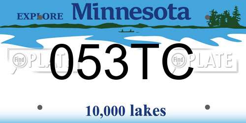 053TC Minnesota License Plate