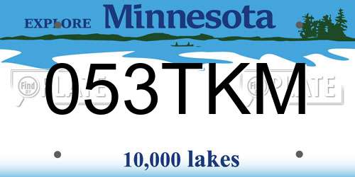 053TKM Minnesota License Plate