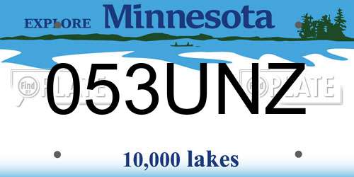 053UNZ Minnesota License Plate