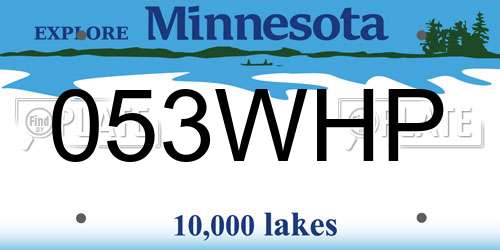 053WHP Minnesota License Plate