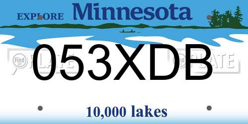 053XDB Minnesota License Plate
