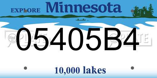 05405B4 Minnesota License Plate