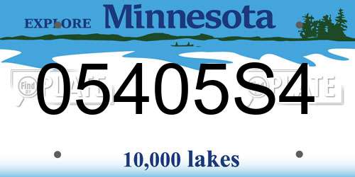 05405S4 Minnesota License Plate
