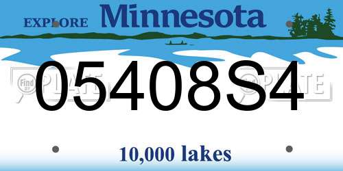 05408S4 Minnesota License Plate
