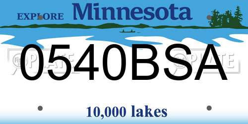 0540BSA Minnesota License Plate