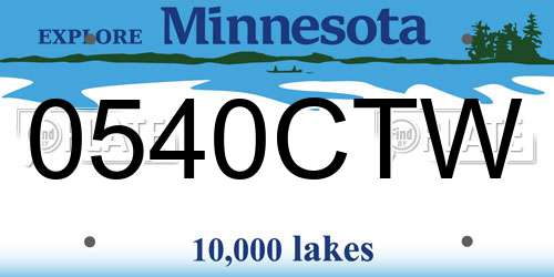0540CTW Minnesota License Plate