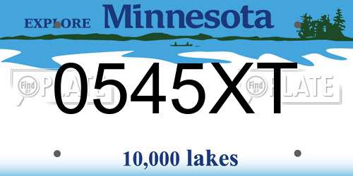 0545XT Minnesota License Plate