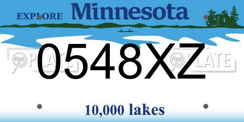 0548XZ Minnesota License Plate
