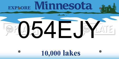 054EJY Minnesota License Plate