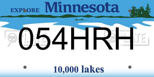 054HRH Minnesota License Plate
