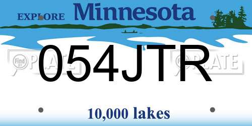 054JTR Minnesota License Plate