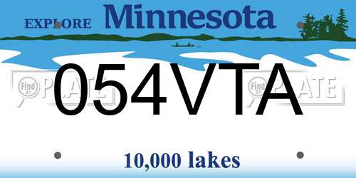 054VTA Minnesota License Plate