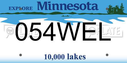 054WEL Minnesota License Plate