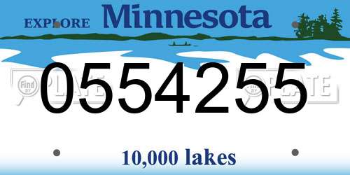 0554255 Minnesota License Plate