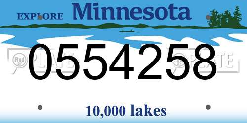 0554258 Minnesota License Plate