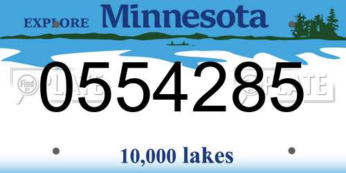 0554285 Minnesota License Plate