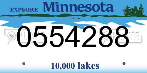 0554288 Minnesota License Plate
