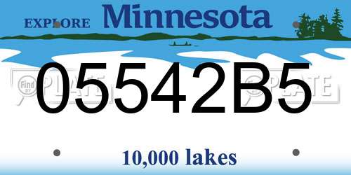 05542B5 Minnesota License Plate