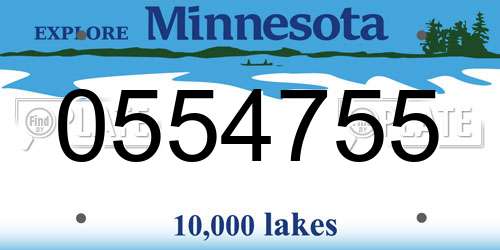 0554755 Minnesota License Plate