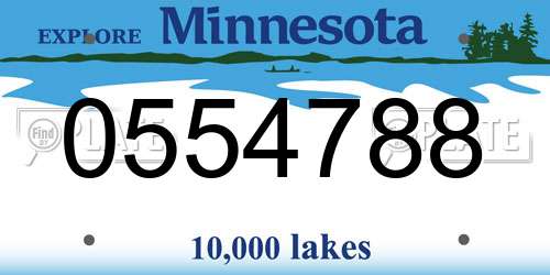 0554788 Minnesota License Plate