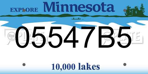 05547B5 Minnesota License Plate