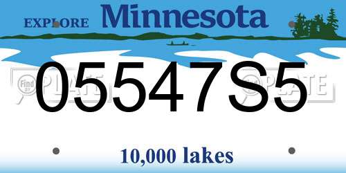 05547S5 Minnesota License Plate