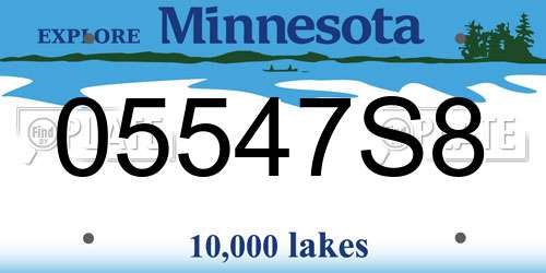 05547S8 Minnesota License Plate
