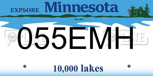 055EMH Minnesota License Plate