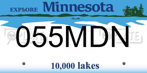 055MDN Minnesota License Plate