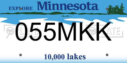 055MKK Minnesota License Plate