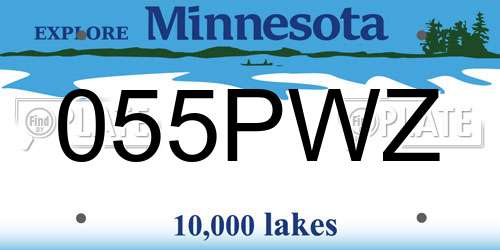 055PWZ Minnesota License Plate