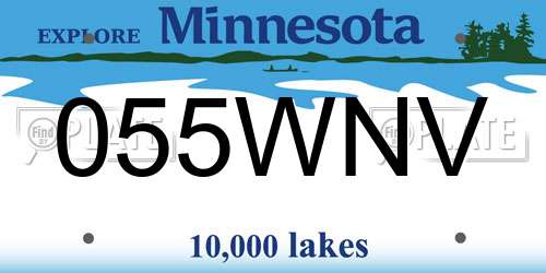 055WNV Minnesota License Plate