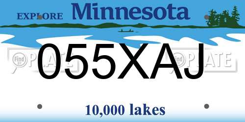 055XAJ Minnesota License Plate