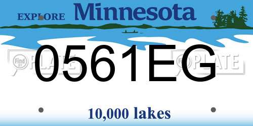 0561EG Minnesota License Plate