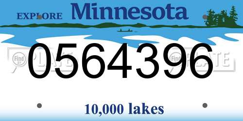 0564396 Minnesota License Plate