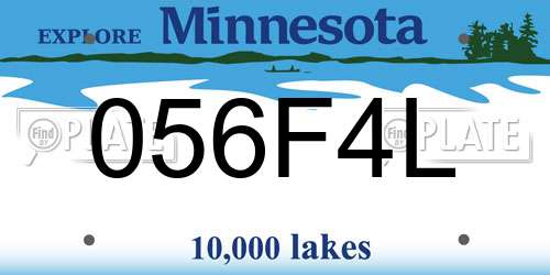 056F4L Minnesota License Plate