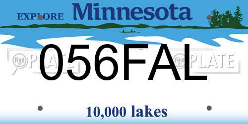 056FAL Minnesota License Plate