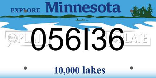 056I36 Minnesota License Plate