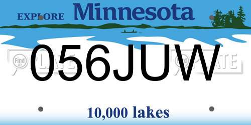 056JUW Minnesota License Plate