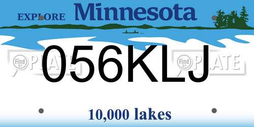 056KLJ Minnesota License Plate