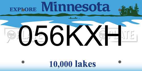 056KXH Minnesota License Plate