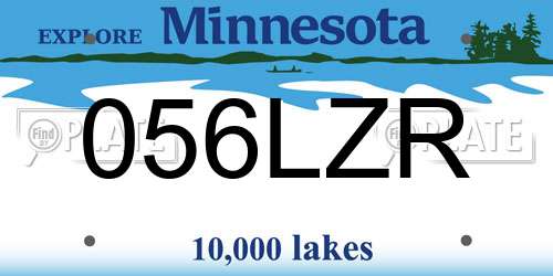 056LZR Minnesota License Plate