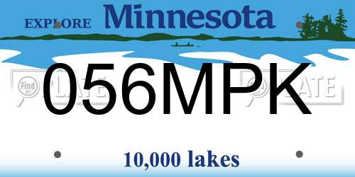 056MPK Minnesota License Plate
