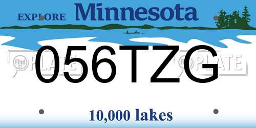 056TZG Minnesota License Plate