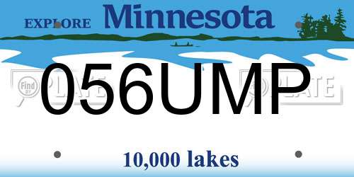 056UMP Minnesota License Plate