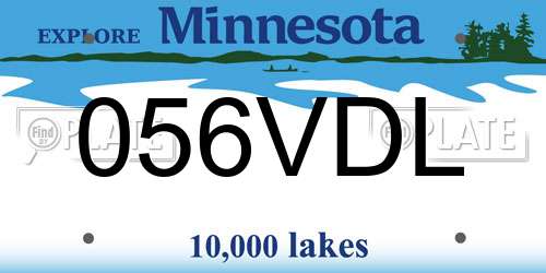 056VDL Minnesota License Plate