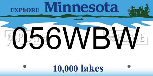 056WBW Minnesota License Plate