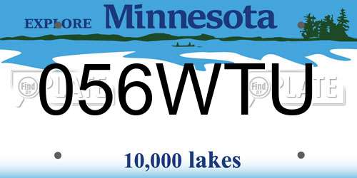 056WTU Minnesota License Plate